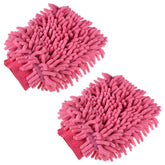 Kuber Industries Gloves | Microfiber Cleaning Gloves | Chenille Mitts for Kitchen | 50 GSM Hand Duster for Kitchen | Hand Gloves for Car | Duster for Glass | Pack of 2 | Pink
